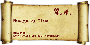 Medgyesy Alex névjegykártya